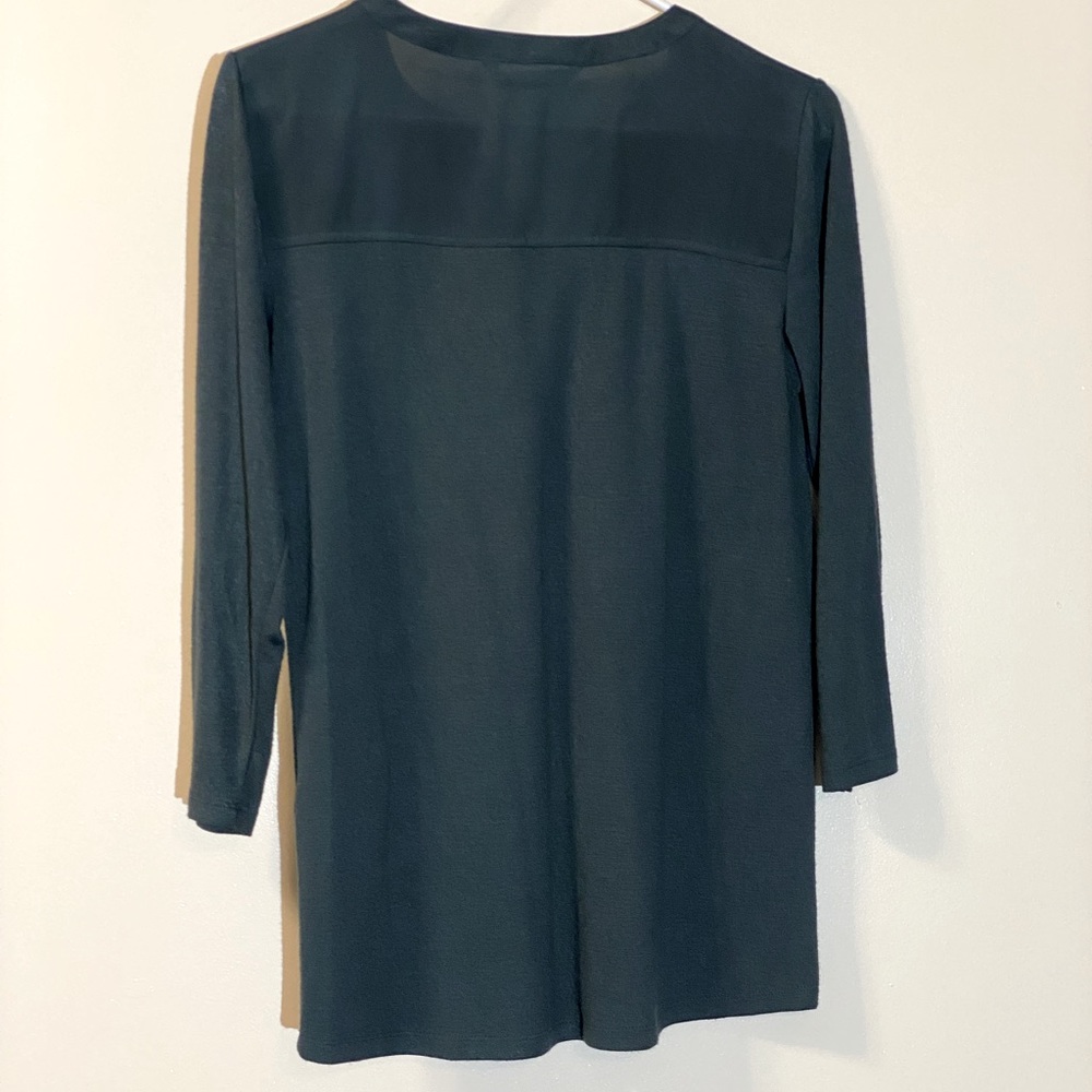XS 3/4 sleeves women's top-dark green - Picture 2 of 4